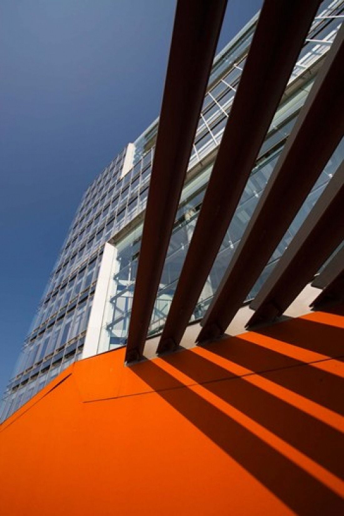 Low angle view of a modern building 2DF Building Hamburg Germany Canvas Art - Panoramic Images (24 x 36)