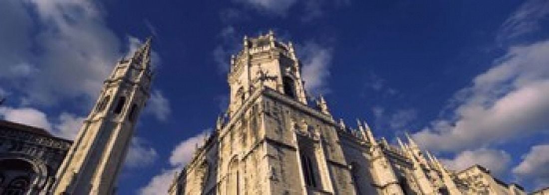 Low angle view of a monastery Mosteiro Dos Jeronimos Belem Lisbon Portugal Canvas Art - Panoramic Images (18 x 7)