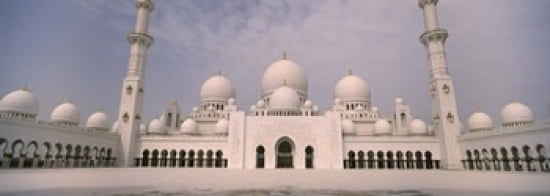Low angle view of a mosque Sheikh Zayed Mosque Abu Dhabi United Arab Emirates Canvas Art - Panoramic Images (36 x 13)