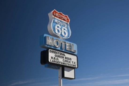 Low angle view of a motel sign Route 66 Seligman Yavapai County Arizona USA Canvas Art - Panoramic Images (24 x 16)