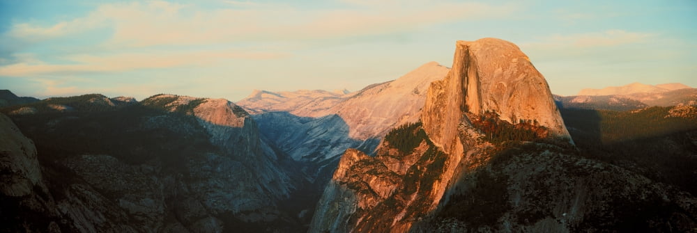 Low angle view of a mountain peak Half Dome Yosemite National Park Mariposa County California USA Canvas Art - Panoramic Images (6 x 18)