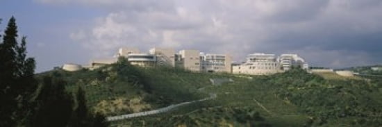Low angle view of a museum on top of a hill Getty Center City of Los Angeles California USA Canvas Art - Panoramic Images (36 x 12)