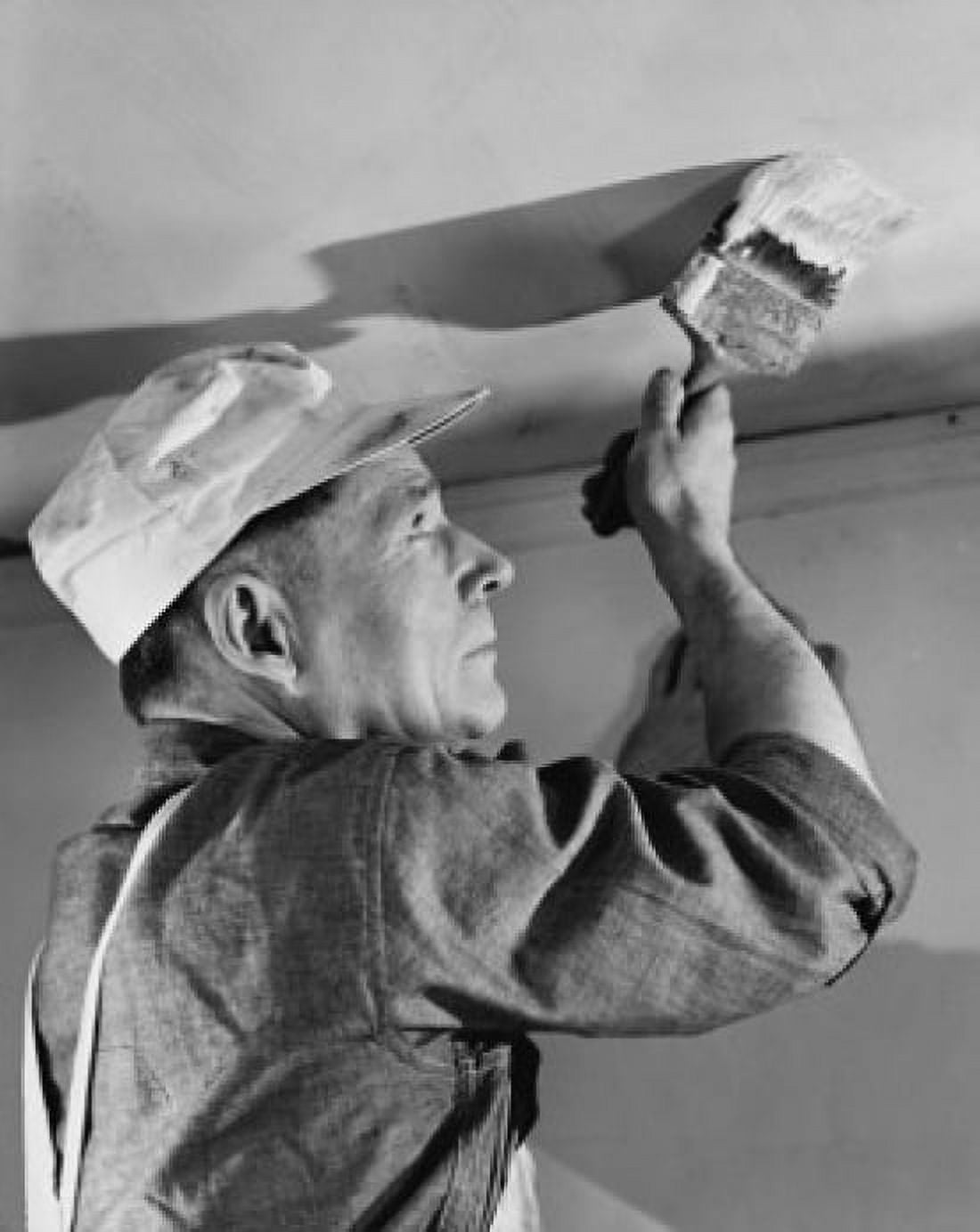 Low angle view of a painter painting the ceiling of a house Canvas Art - (18 x 24)