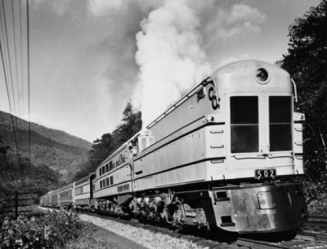 Low angle view of a passenger train moving on railroad track Chesapeake & Ohio Railroad Canvas Art - (18 x 24)