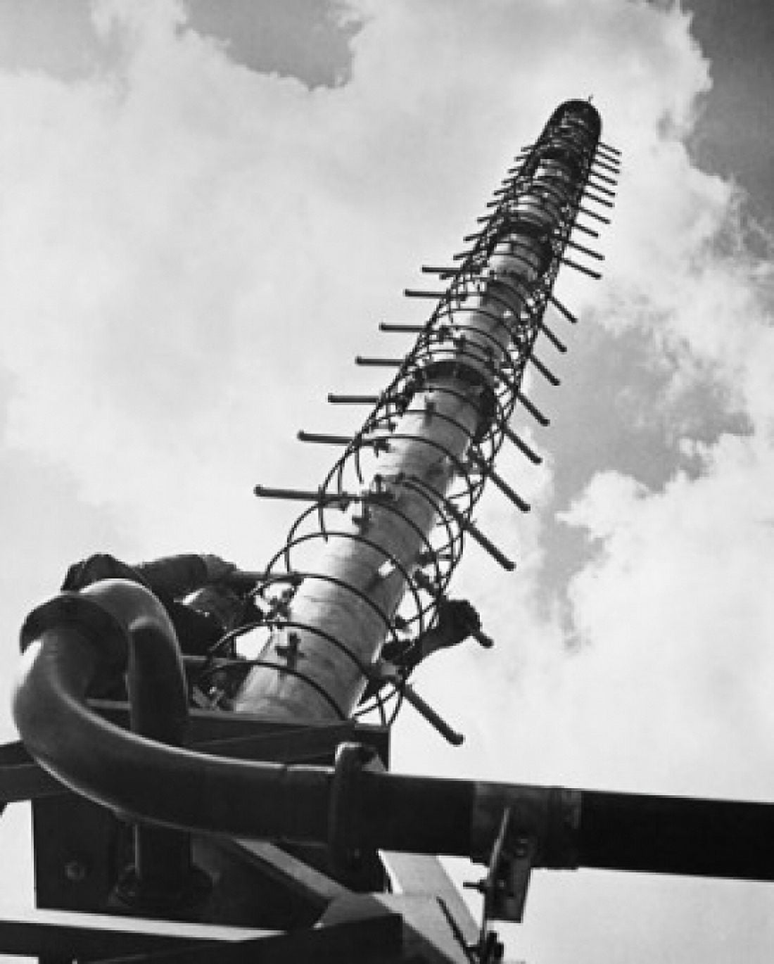 Low angle view of a person on a helical antenna Canvas Art -  (18 x 24)