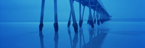 Low angle view of a pier Hermosa Beach Pier Hermosa Beach California USA Canvas Art - Panoramic Images (36 x 12)