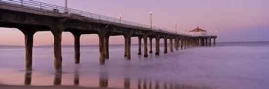 Low angle view of a pier Manhattan Beach Pier Manhattan Beach Los Angeles County California USA Canvas Art - Panoramic Images (18 x 6)