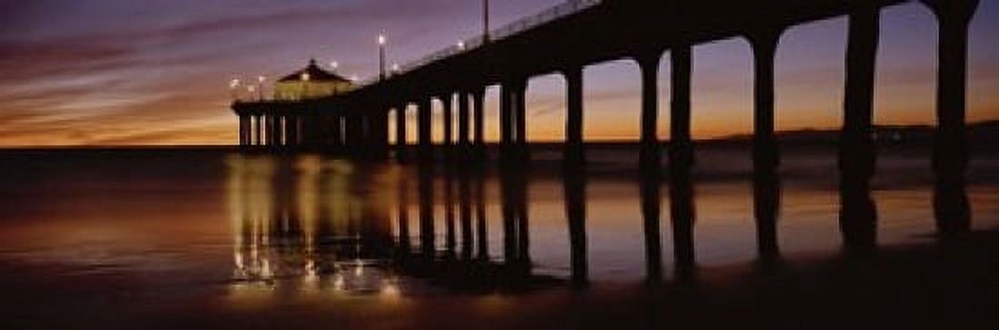 Low angle view of a pier Manhattan Beach Pier Manhattan Beach Los Angeles County California USA Canvas Art - Panoramic Images (18 x 6)
