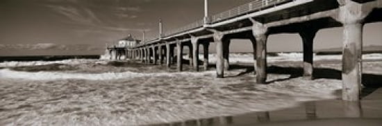 Low angle view of a pier Manhattan Beach Pier Manhattan Beach Los Angeles County California USA Canvas Art - Panoramic Images (36 x 12)