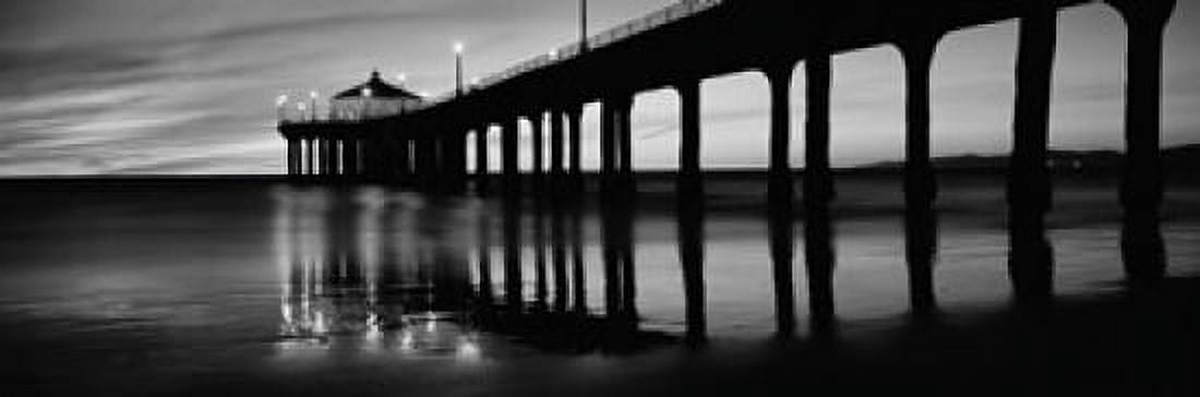 Low angle view of a pier Manhattan Beach Pier Manhattan Beach Los Angeles County California USA Canvas Art - Panoramic Images (36 x 12)