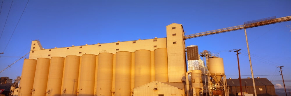 Low angle view of a rice drying unit Sacramento Valley Butte County Central Valley California USA Canvas Art - Panoramic Images (6 x 18)