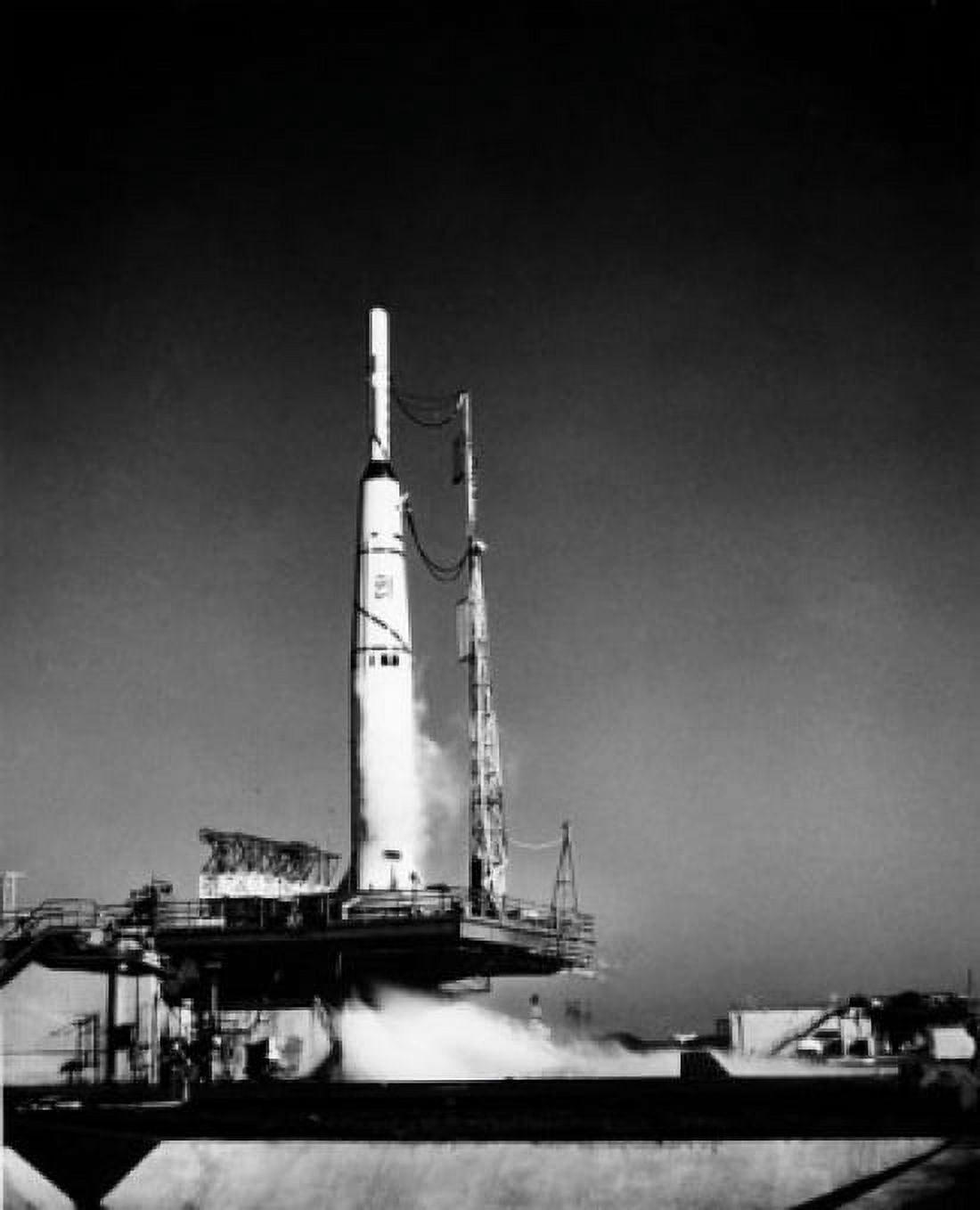 Low angle view of a rocket on a launch pad Pioneer 0 Canvas Art - (18 x 24)
