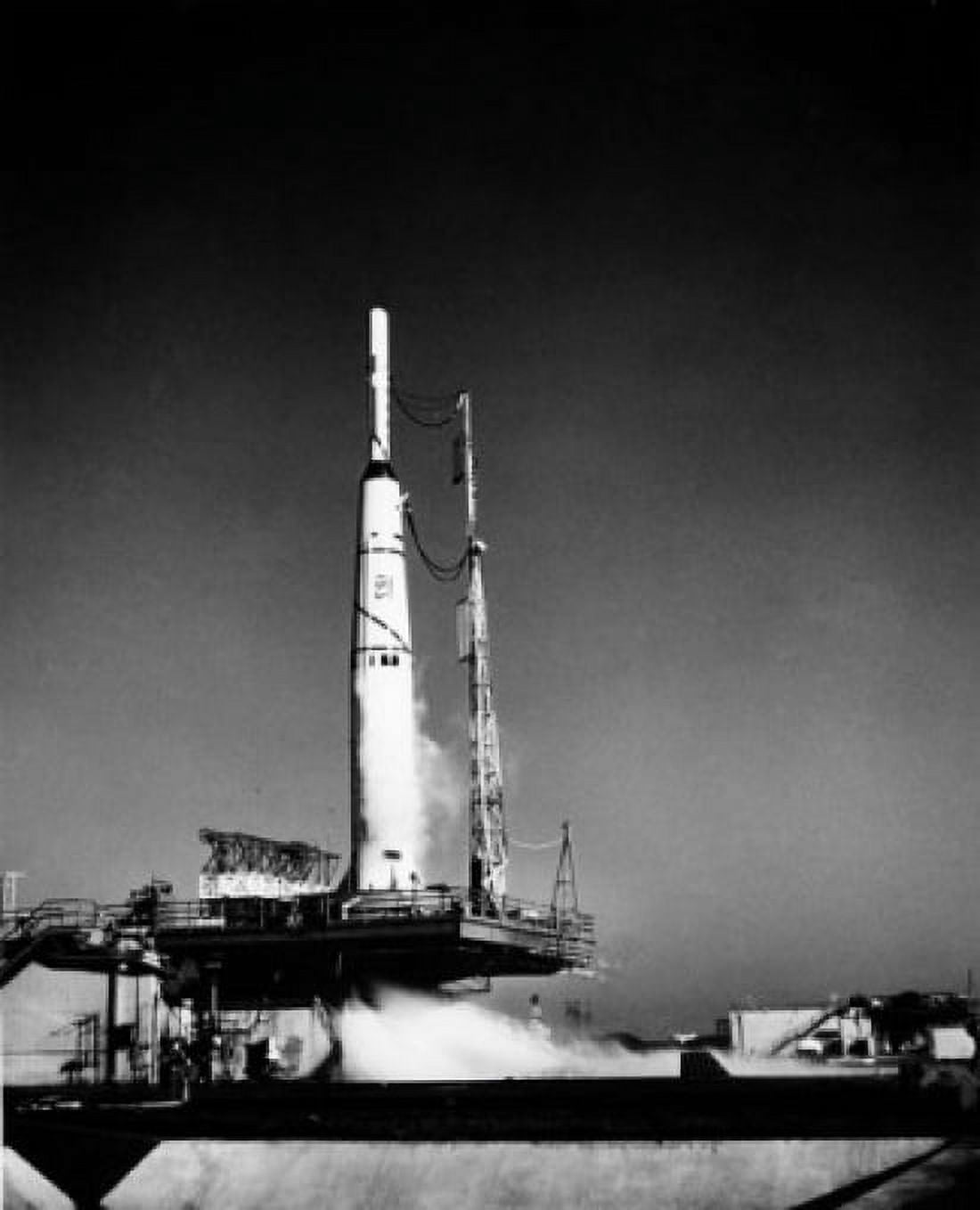 Low angle view of a rocket on a launch pad Pioneer 0 Canvas Art - (24 x 36)