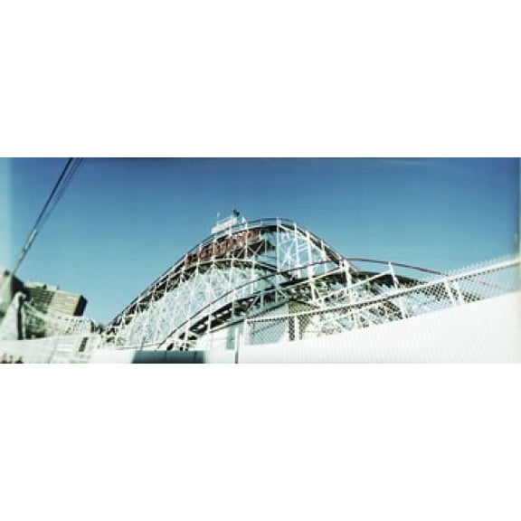 Low angle view of a rollercoaster, Coney Island Cyclone, Coney Island, Brooklyn, New York City, New York State, USA Poster Print (15 x 6)