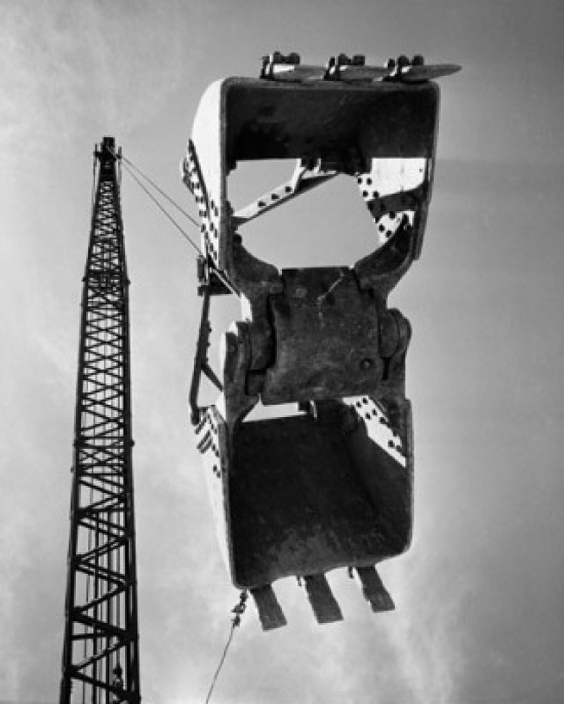 Low angle view of a scoop of crane Canvas Art - (24 x 36)