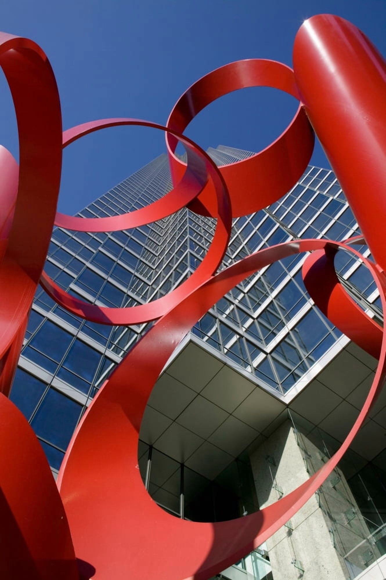 Low angle view of a sculpture in front of a building Bank of America Plaza Dallas Texas USA Canvas Art - Panoramic Images (27 x 9)