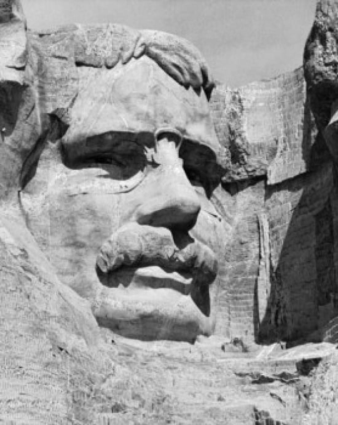 Low angle view of a sculpture of Theodore Roosevelt carved on a rock Mount Rushmore National Memorial South Dakota USA Canvas Art - (18 x 24)