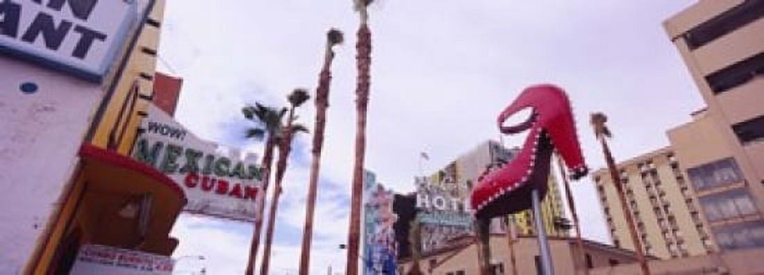 Low angle view of a sculpture of a high heel Fremont Street Las Vegas Clark County Nevada USA Canvas Art - Panoramic Images (18 x 7)