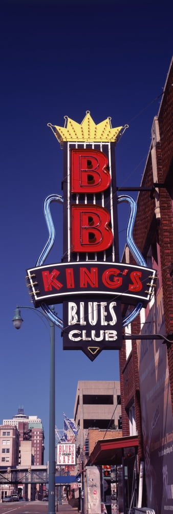 Low angle view of a signboard of a restaurant BB Kings Blues Club Beale Street Memphis Tennessee USA Canvas Art - Panoramic Images (36 x 12)