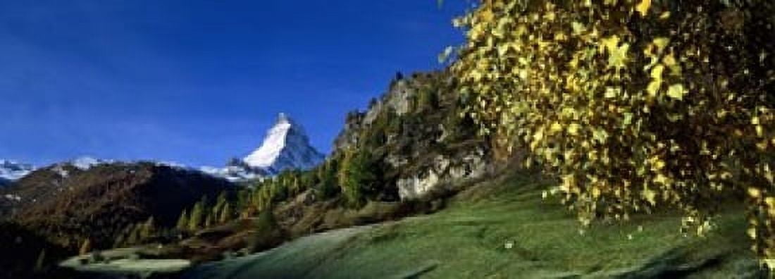 Low angle view of a snowcapped mountain Matterhorn Valais Switzerland Canvas Art - Panoramic Images (18 x 7)