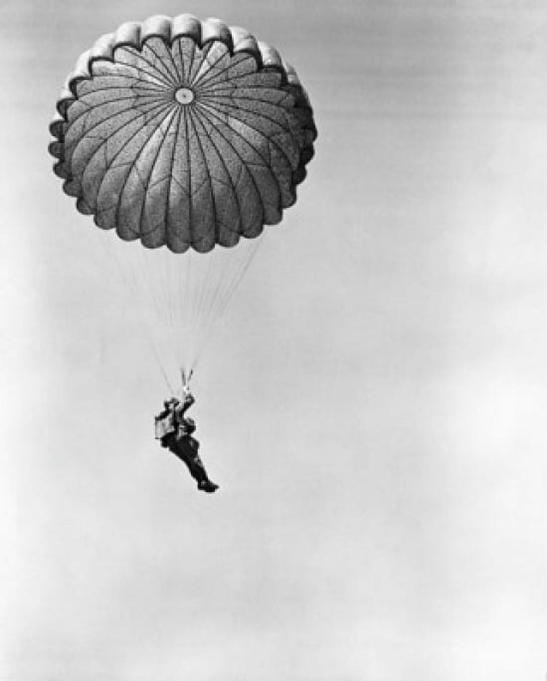Low angle view of a soldier parachuting Canvas Art - (24 x 36)