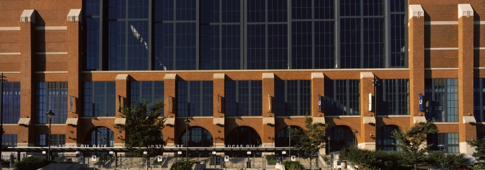 Low angle view of a stadium Lucas Oil Stadium Indianapolis Indiana USA Canvas Art - Panoramic Images (35 x 12)