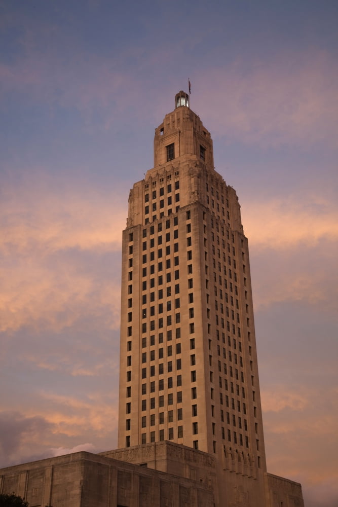 Low angle view of a state capitol building Louisiana State Capitol Baton Rouge Louisiana USA Canvas Art - Panoramic Images (36 x 12)
