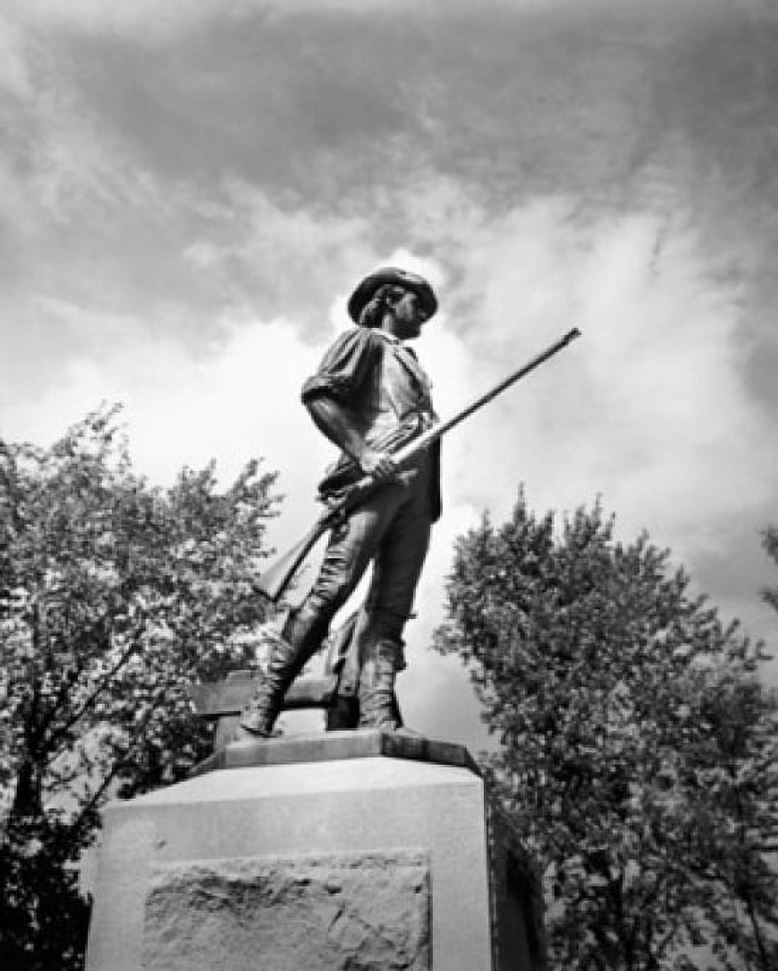 Low angle view of a statue Minuteman Statue by Daniel Chester French Concord Massachusetts USA Canvas Art - Daniel Chester French (24 x 36)