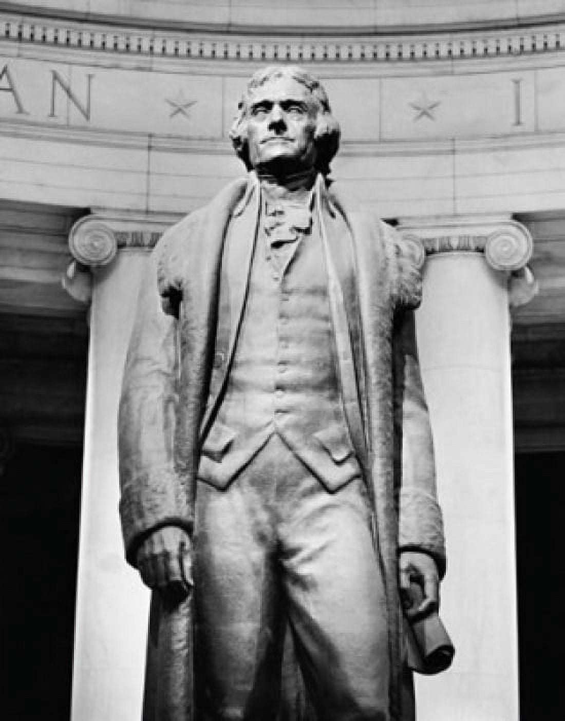 Low angle view of a statue Thomas Jefferson Statue Jefferson Memorial Washington DC USA Canvas Art -  (18 x 24)