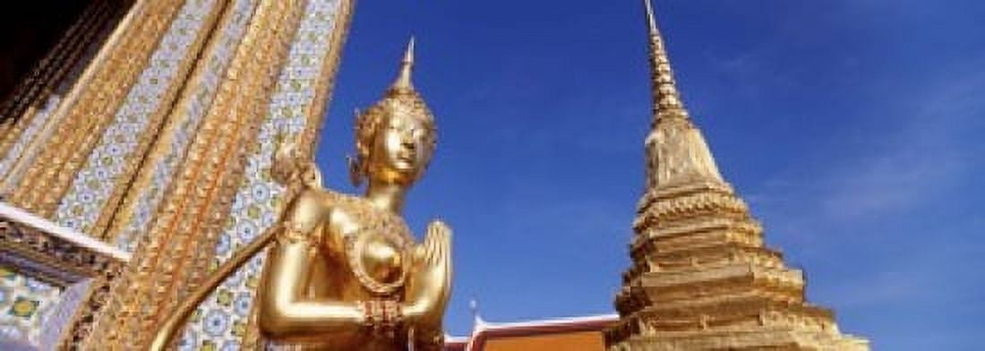Low angle view of a statue Wat Phra Kaeo Grand Palace Bangkok Thailand Canvas Art - Panoramic Images (18 x 7)