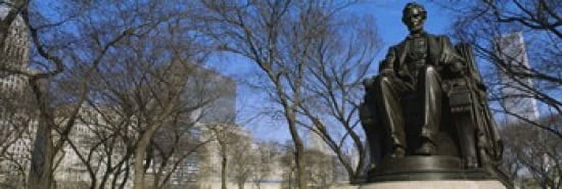 Low angle view of a statue of Abraham Lincoln in a park Grant Park Chicago Illinois USA Canvas Art - Panoramic Images (18 x 6)
