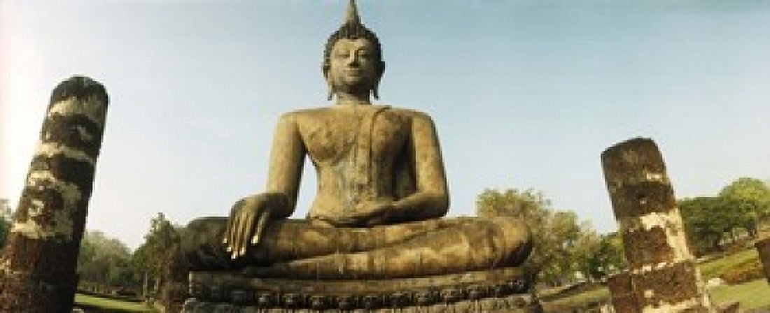 Low angle view of a statue of Buddha Sukhothai Historical Park Sukhothai Thailand Canvas Art - Panoramic Images (15 x 6)
