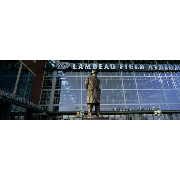 Low angle view of a statue outside a stadium, Lambeau Field, Green Bay, Wisconsin, USA Poster Print (36 x 12)
