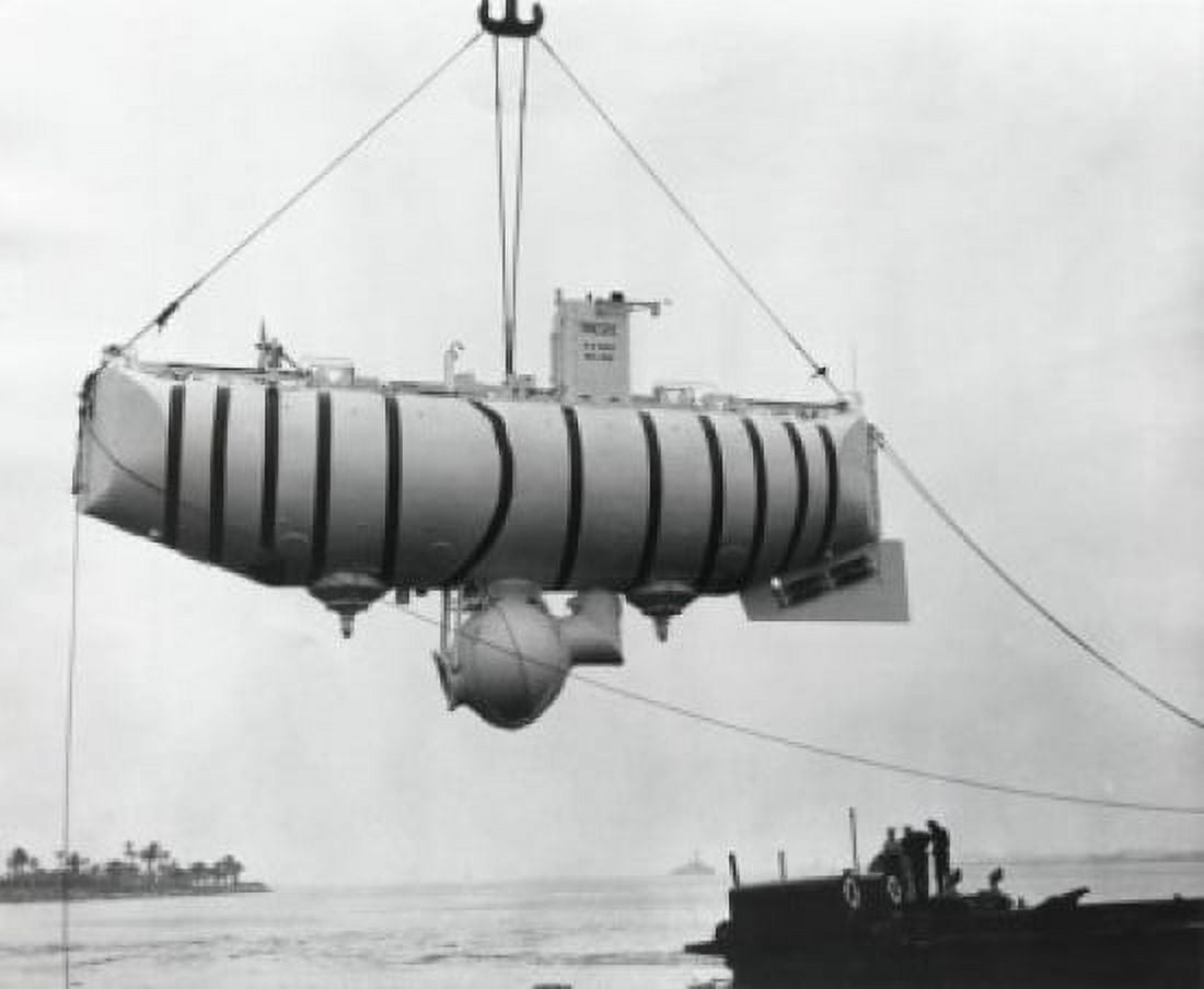 Low angle view of a submarine hanging over water Bathyscaphe Trieste Canvas Art -  (18 x 24)
