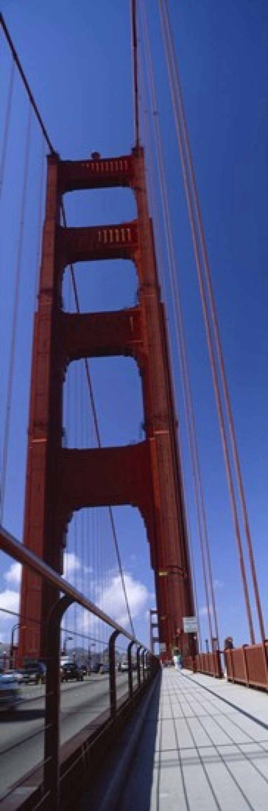 Low angle view of a suspension bridge Golden Gate Bridge San Francisco California USA Canvas Art - Panoramic Images (36 x 12)