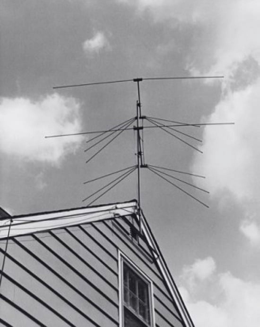 Low angle view of a television antenna on the roof of a house Canvas Art - (18 x 24)