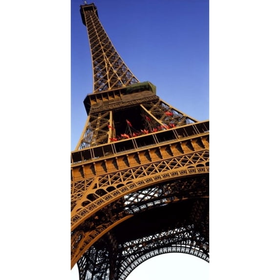 Low angle view of a tower, Eiffel Tower, Paris, Ile-de-France, France Poster Print (12 x 6)