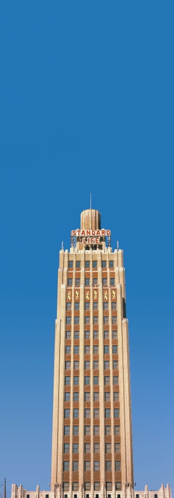 Low angle view of a tower Standard Life Building Jackson Mississippi USA Canvas Art - Panoramic Images (36 x 12)