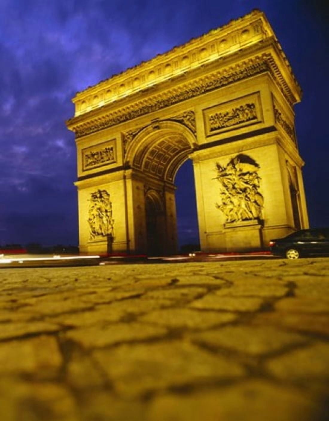 Low angle view of a triumphal arch Arc De Triomphe Paris France Canvas Art - Panoramic Images (28 x 22)