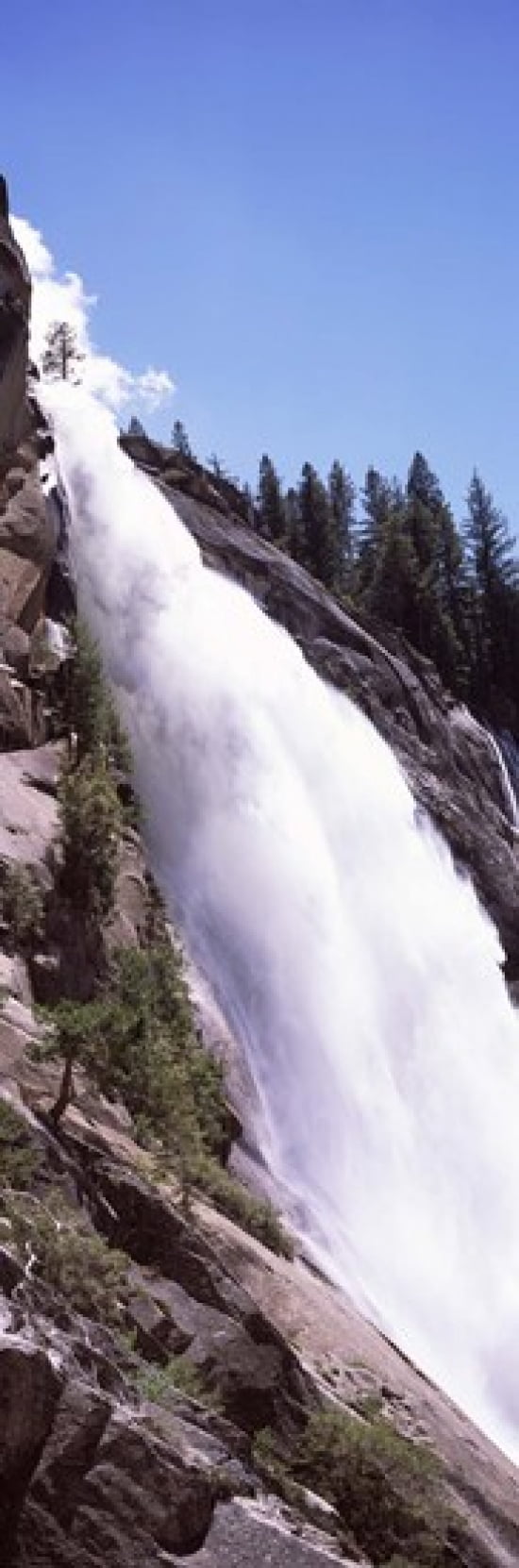 Low angle view of a waterfall Nevada Fall Yosemite National Park California USA Canvas Art - Panoramic Images (18 x 6)