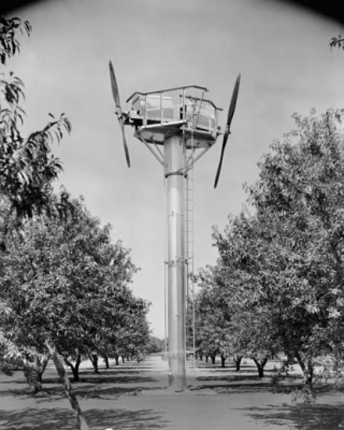 Low angle view of a wind machine in an orchard Canvas Art - (18 x 24)