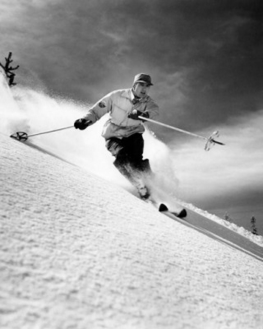 Low angle view of a young man skiing downhill Canvas Art - (18 x 24)