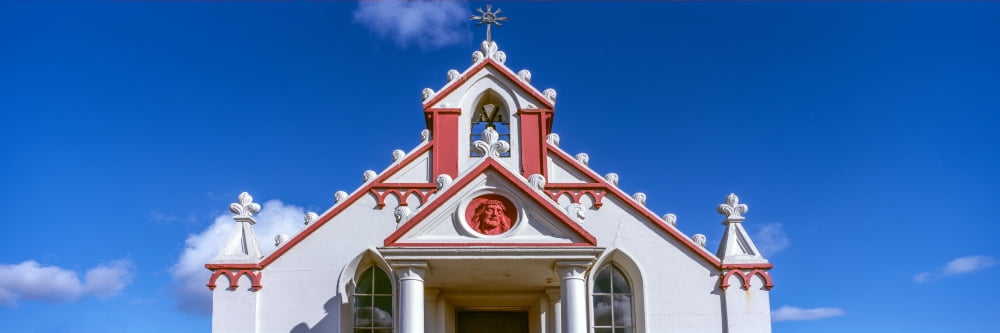 Low angle view of an Italian chapel Orkney Islands Scotland Canvas Art - Panoramic Images (27 x 9)