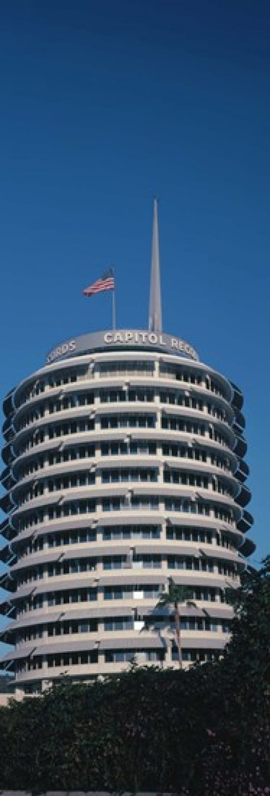Low angle view of an office building Capitol Records Building City of Los Angeles California USA Canvas Art - Panoramic Images (36 x 13)