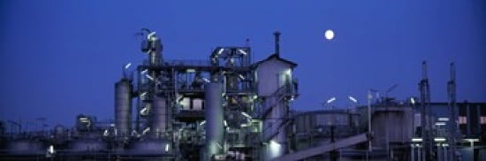 Low angle view of an oil refinery Hamburg Germany Canvas Art - Panoramic Images (36 x 12)