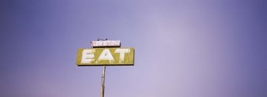 Low angle view of an old sign board Highway 395 California USA Canvas Art - Panoramic Images (36 x 13)