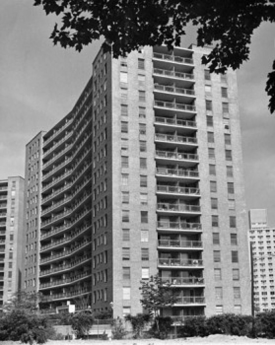 Low angle view of apartments in a city, Lefrak City, Queens, New York
