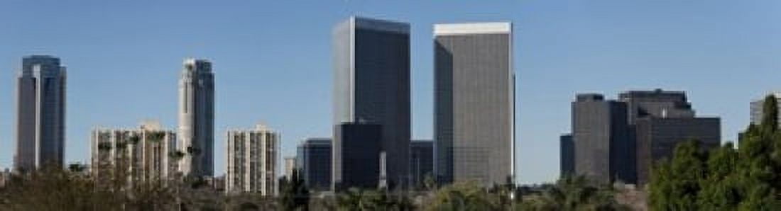 Low angle view of buildings Century City Los Angeles County California USA Canvas Art - Panoramic Images (21 x 6)