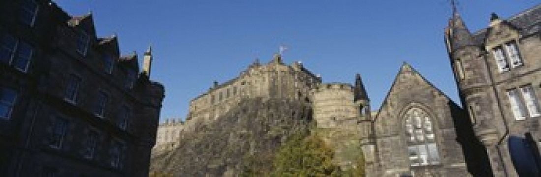 Low angle view of buildings Edinburgh Castle Edinburgh Scotland Canvas Art - Panoramic Images (18 x 6)