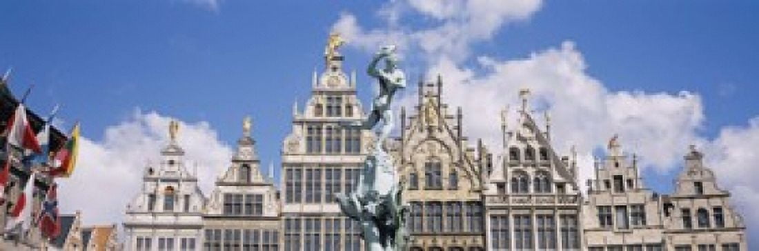 Low angle view of buildings Grote Markt Antwerp Belgium Canvas Art - Panoramic Images (18 x 6)